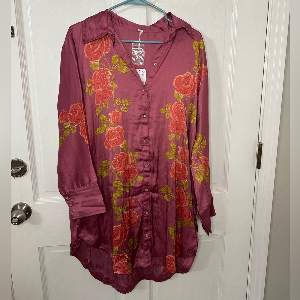 NWT Free People Off The Vine Button-Up Top - Picture 5 of 8